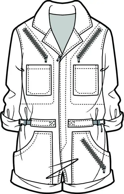 pop花型网 设计 女装 套装 女士套装设计手稿矢量图         服装设计