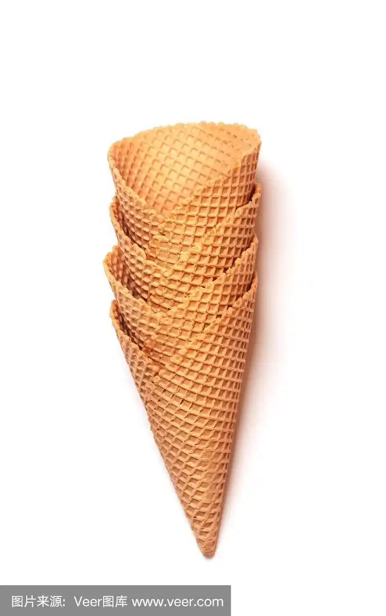 圆锥,白色背景,前面,三个物体,华夫饼