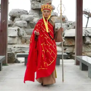 袈裟唐僧帽子服装全套成人表演出服套装西游记唐玄奘三藏衣服禅杖 浅