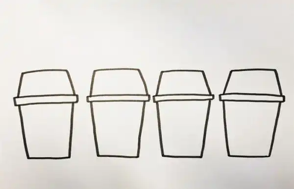 四个分类垃圾桶怎么画_日常用品简笔画_简笔画大全