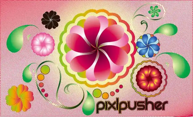 旋转花朵矢量素材