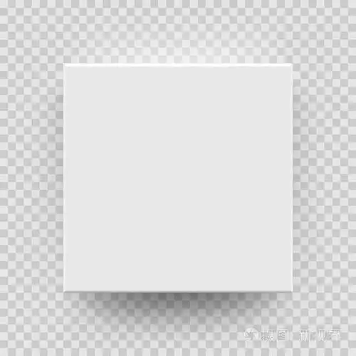 白色方块模拟3d 顶视图模型隔离透明背景