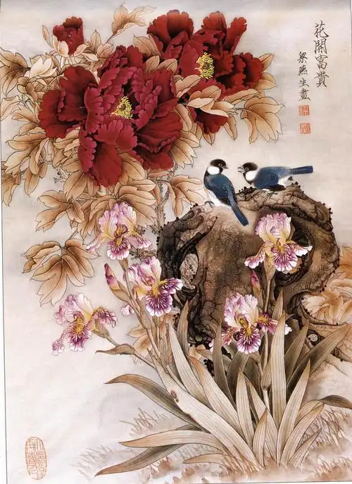 作品欣赏(188)梁燕生工笔花鸟画