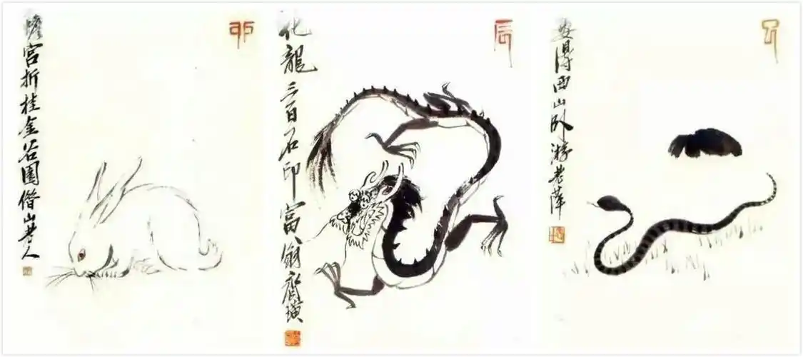 齐白石十二生肖图快来找找有关你的属相及诗句