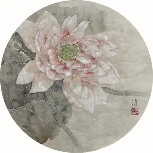 没骨国画花鸟荷花