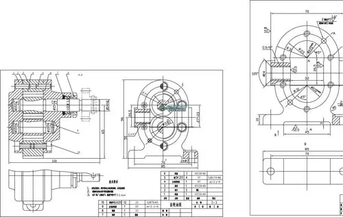 齿轮油泵装配图和零件图