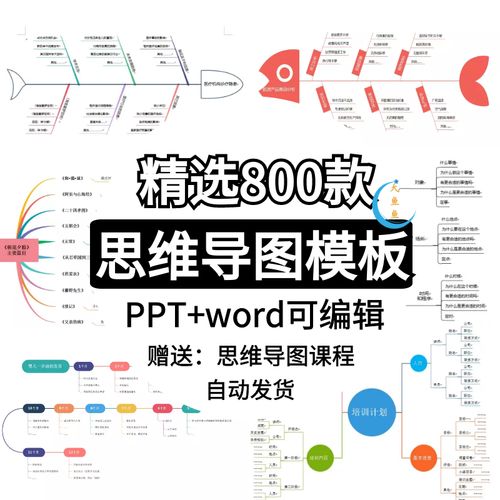 思维导图ppt模板word信息可视化流程逻辑数据图表鱼骨树状图表