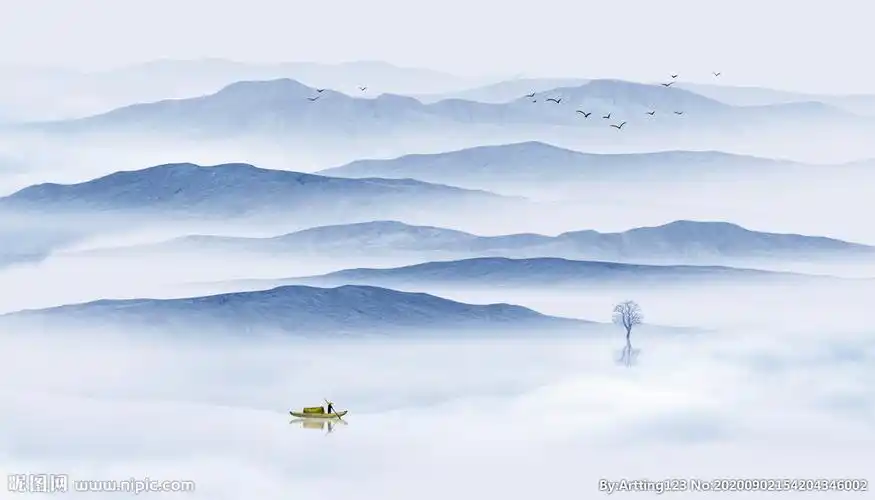 中式水墨山水画设计图__背景底纹_底纹边框_设计图库_昵图网nipic.com