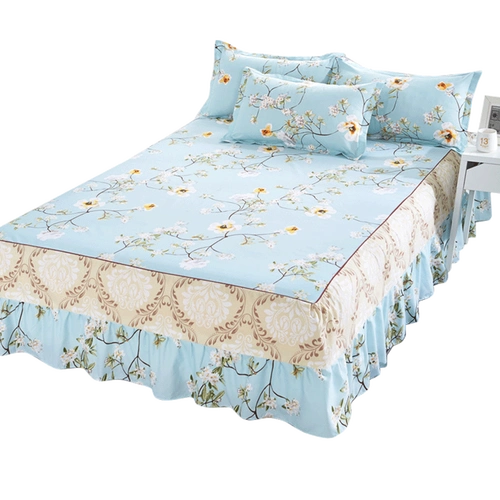 床罩床裙式床套单件防尘保护套1.5米1.8m床单床笠 y七色花 床裙2.0x2.