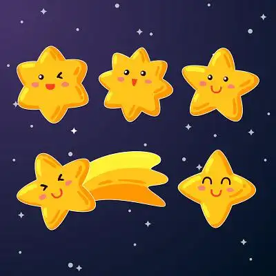 黄色卡通星星五角星元素小星星png素材免费下载 - 觅知网