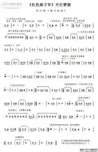 京剧红色娘子军开打锣鼓京剧鼓谱吉他谱