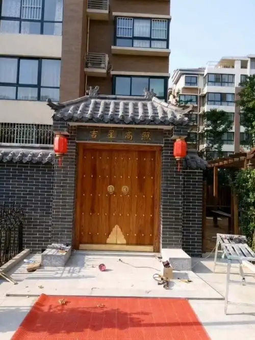 中式四合院大门农村自建房别墅庭院入户门