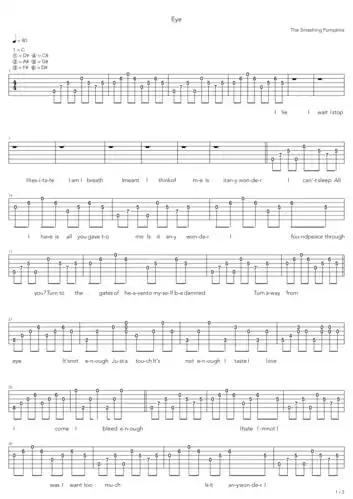 the smashing pumpkins 《eye》吉他谱