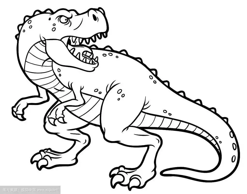 卡通霸王龙线条艺术