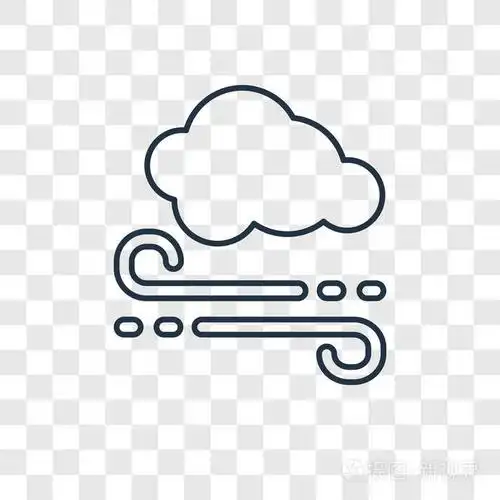 时尚设计风格的风图标.在透明背景上隔离的风图标.