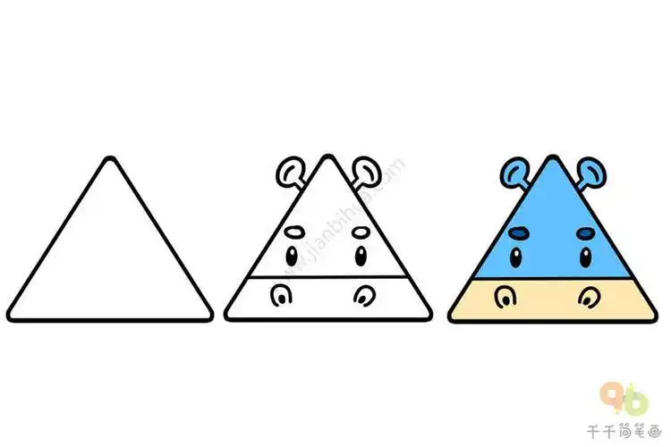 三角形变成小动物简笔画喜欢的赶紧收藏吧手帐排版简笔画简笔画作品