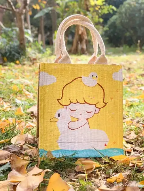 万达广场新品手绘muji麻袋包包diy
