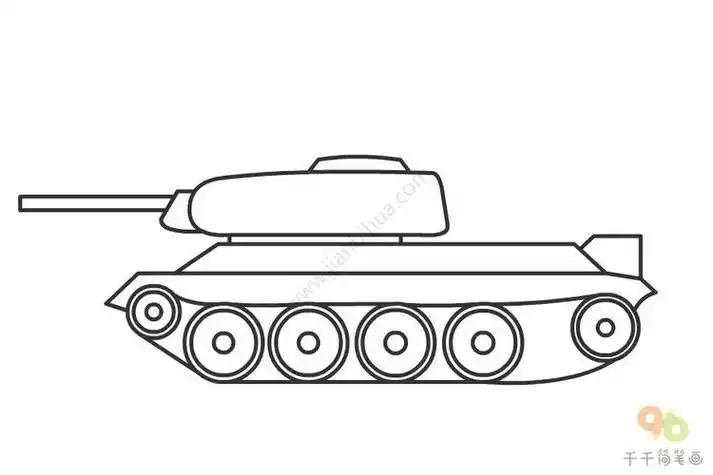 带高射炮装甲车简笔画教程