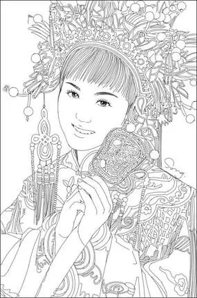 新娘手绘线描图