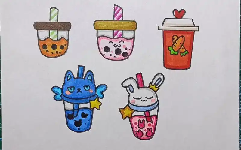 奶茶简笔画