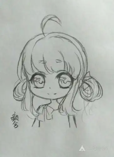 q版水军人素描简笔画