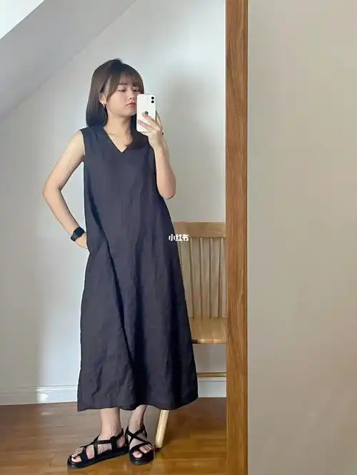 ootd158懒人的夏天挚爱muji无袖连衣裙
