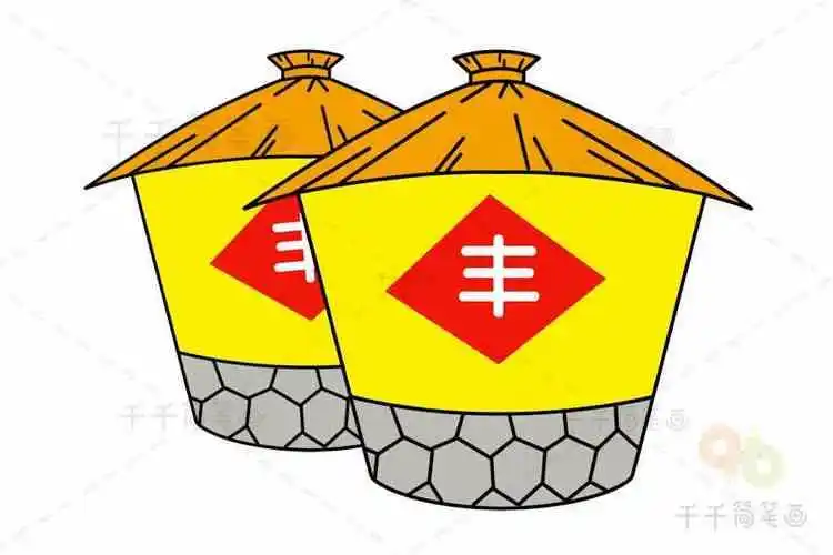 粮仓的卡通简笔画