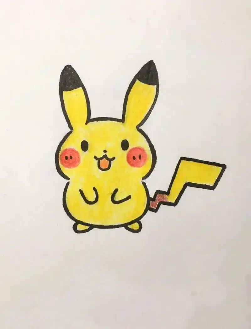 手残党学简笔画附教程99敲简单的皮卡丘 手残党每天学简笔画附教程