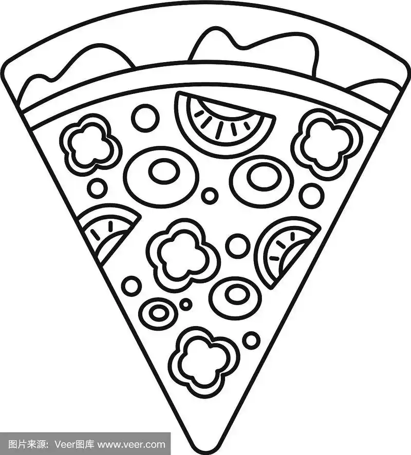 切片辣椒披萨图标轮廓风格