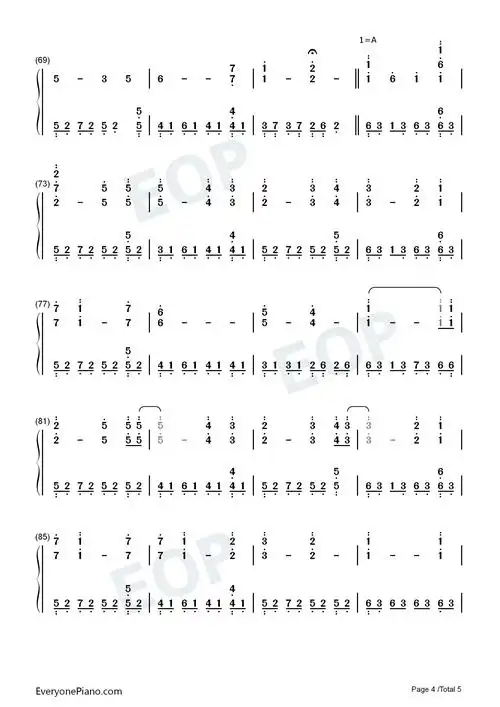 theportrait泰坦尼克号纯钢琴曲双手简谱预览4