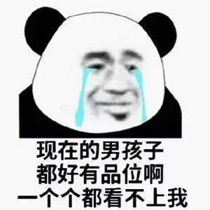 现在的男孩子都好有品位啊一个个都看不上我熊猫头表情包看不上熊猫