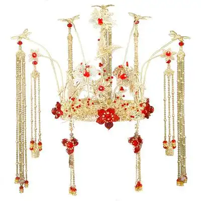 古装凤冠新娘头饰流苏中式古风套装结婚秀禾龙凤配饰发饰