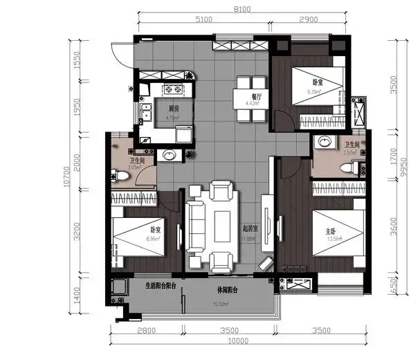 第二天作业室内彩色平面图制作