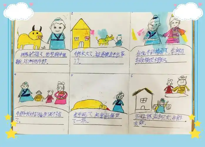 五(7)班《牛郎织女》连环画创作集锦