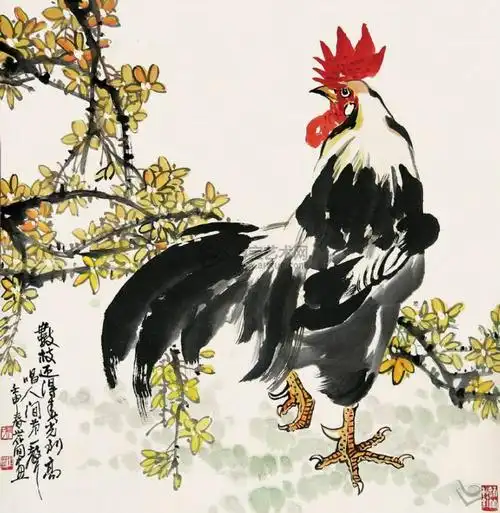 水墨公鸡画法