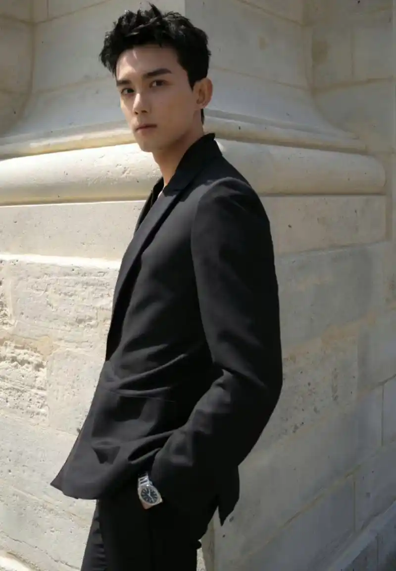 吴磊一身黑西装亮相,个子那么高还穿高跟皮鞋,整个人更有型了,一下车