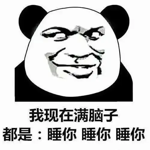 我现在满脑子都是:睡你睡你睡你(熊猫头)_满脑子_熊猫_现在表情
