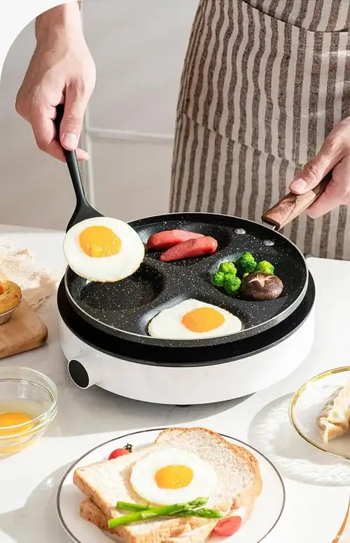 煎蛋锅不粘神器家用早餐小平底锅迷你煎蛋四孔荷包鸡蛋汉堡机煎锅