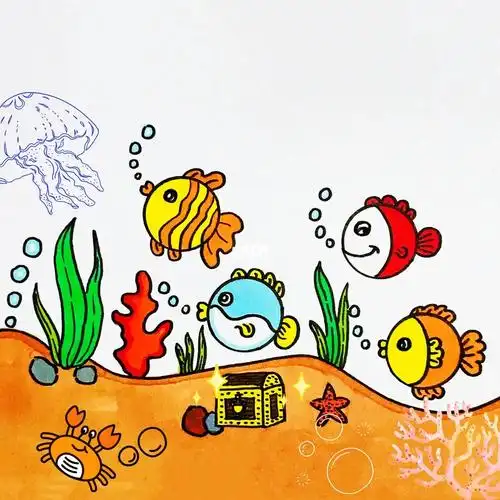 海底世界马克笔手绘