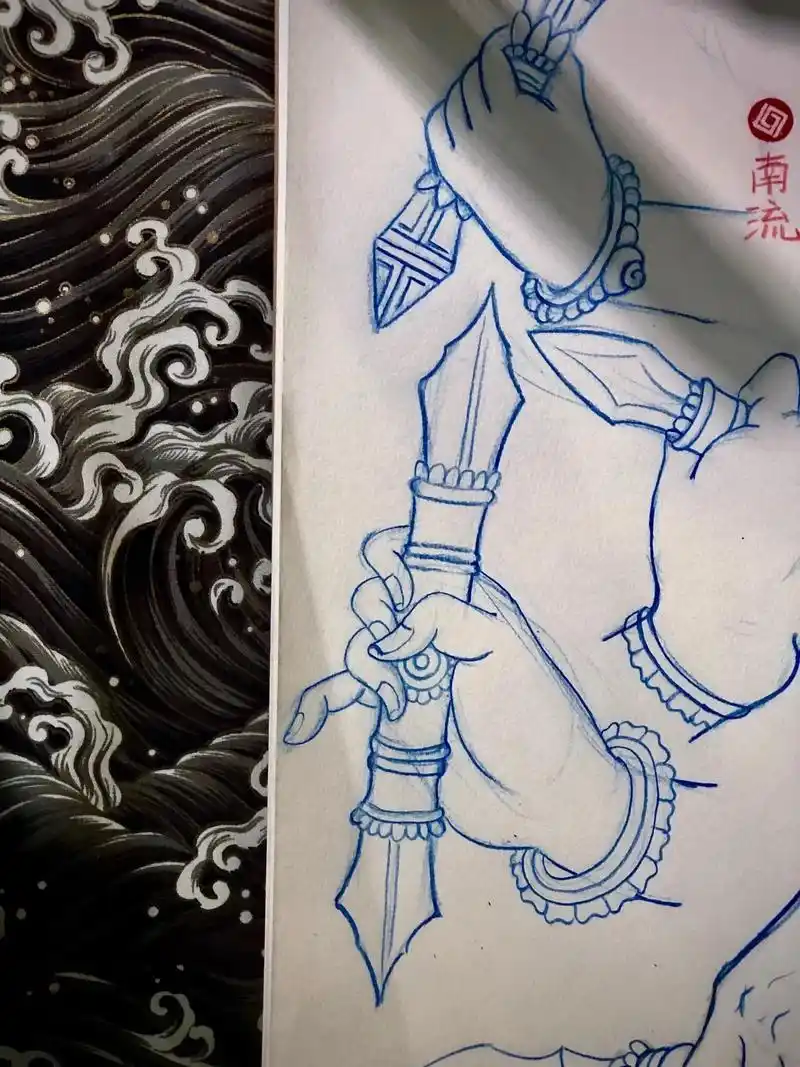 古风千手绘,持物篇金刚杵 #手稿分享 #图 - 抖音