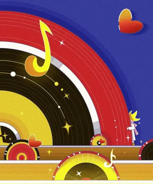 原创插画唱片元素你说世界的声音系列作品