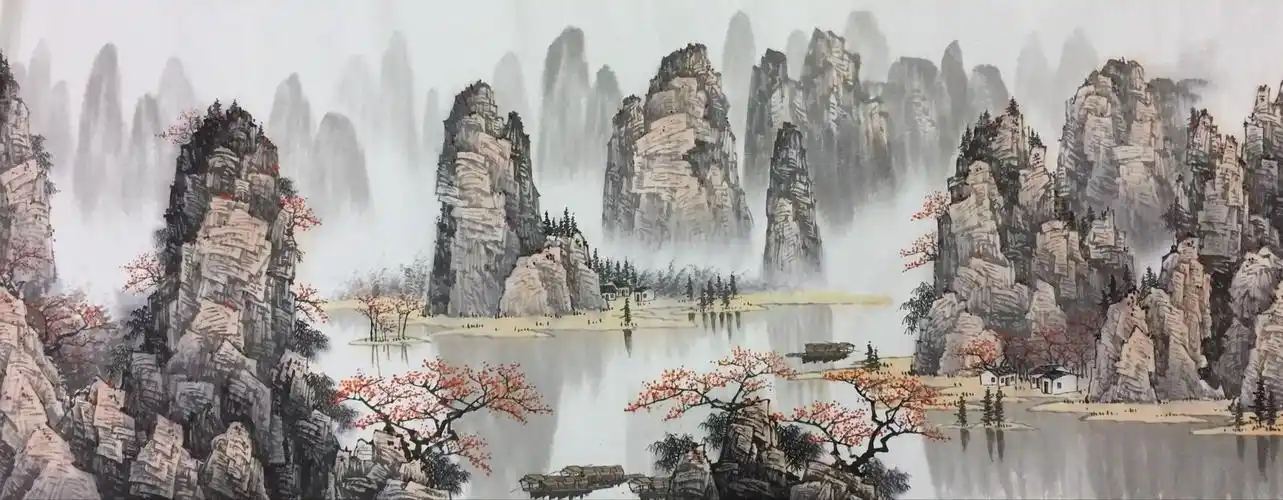 漓江秀色_桂林山水_山水_国画_装饰作品_园圆堂