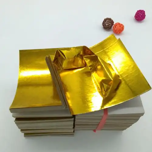 佛教祭祀用品,厂家直销金银元宝纸覆膜金箔纸折元宝纸,批发价格:8.00