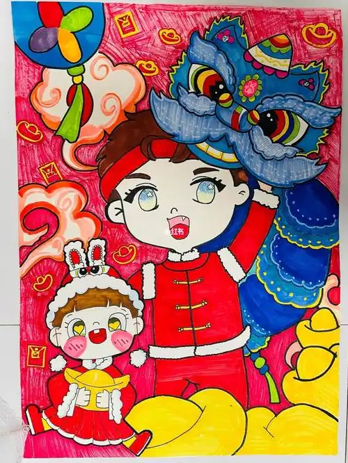 原图来自:@dl_@洛丽塔゛(儿童画)#中国传统文化  #手抄报