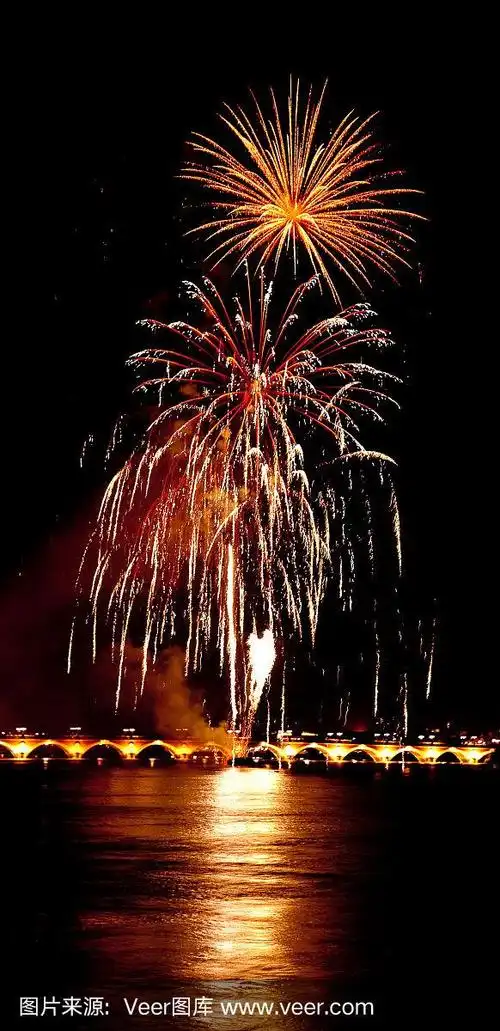 大烟花在天空庆祝