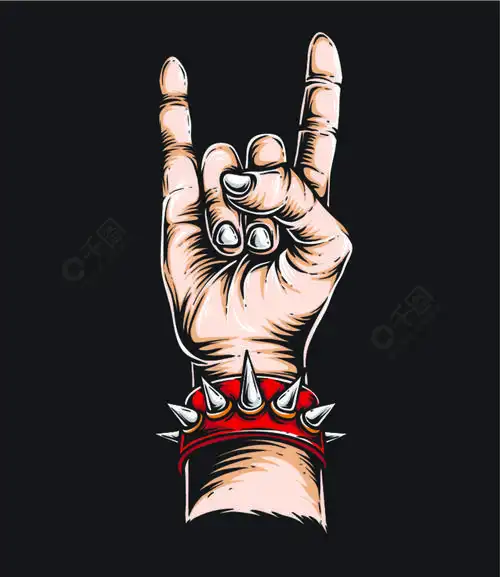 摇滚手势卡通艺术