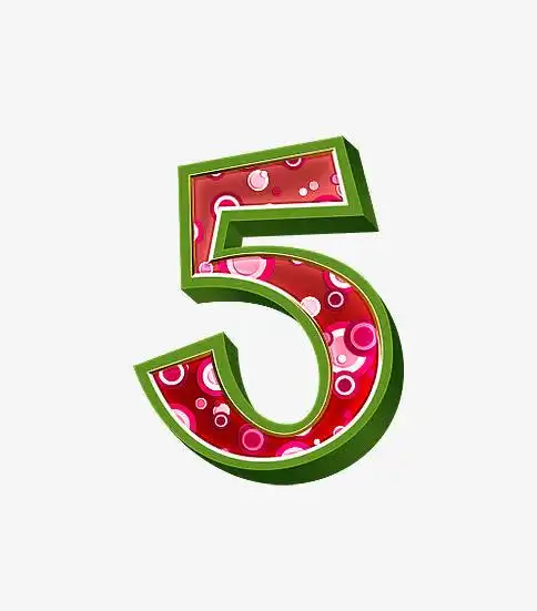 紫红立体字母数字5