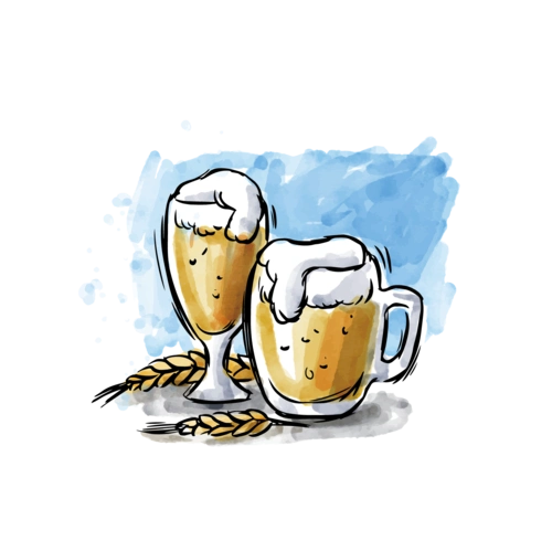 手绘啤酒