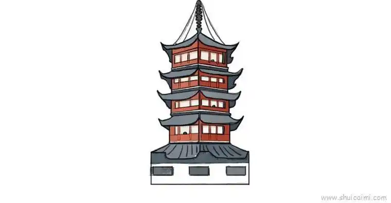 塔建筑物简笔画