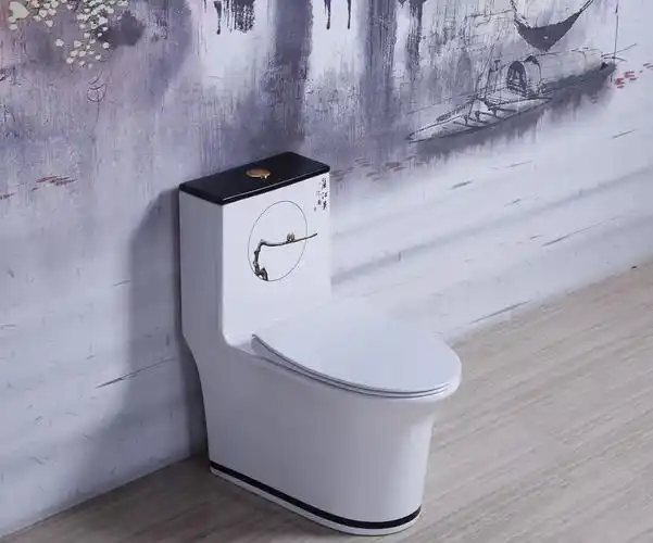 樱陶公司大管道彩色黑白江南风格马桶座便器创意黑釉8832